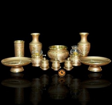 Bộ Đồ Thờ Đồng Vàng Cao Cấp 